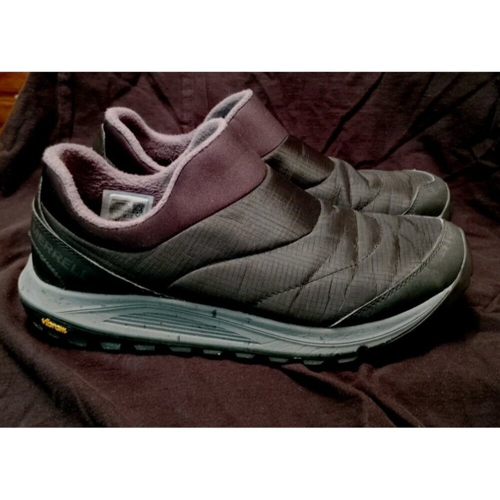 Merrell Mens Nova Sneaker Moc Black Grey Size 11.5 J066953 Vibram Hiking Sports